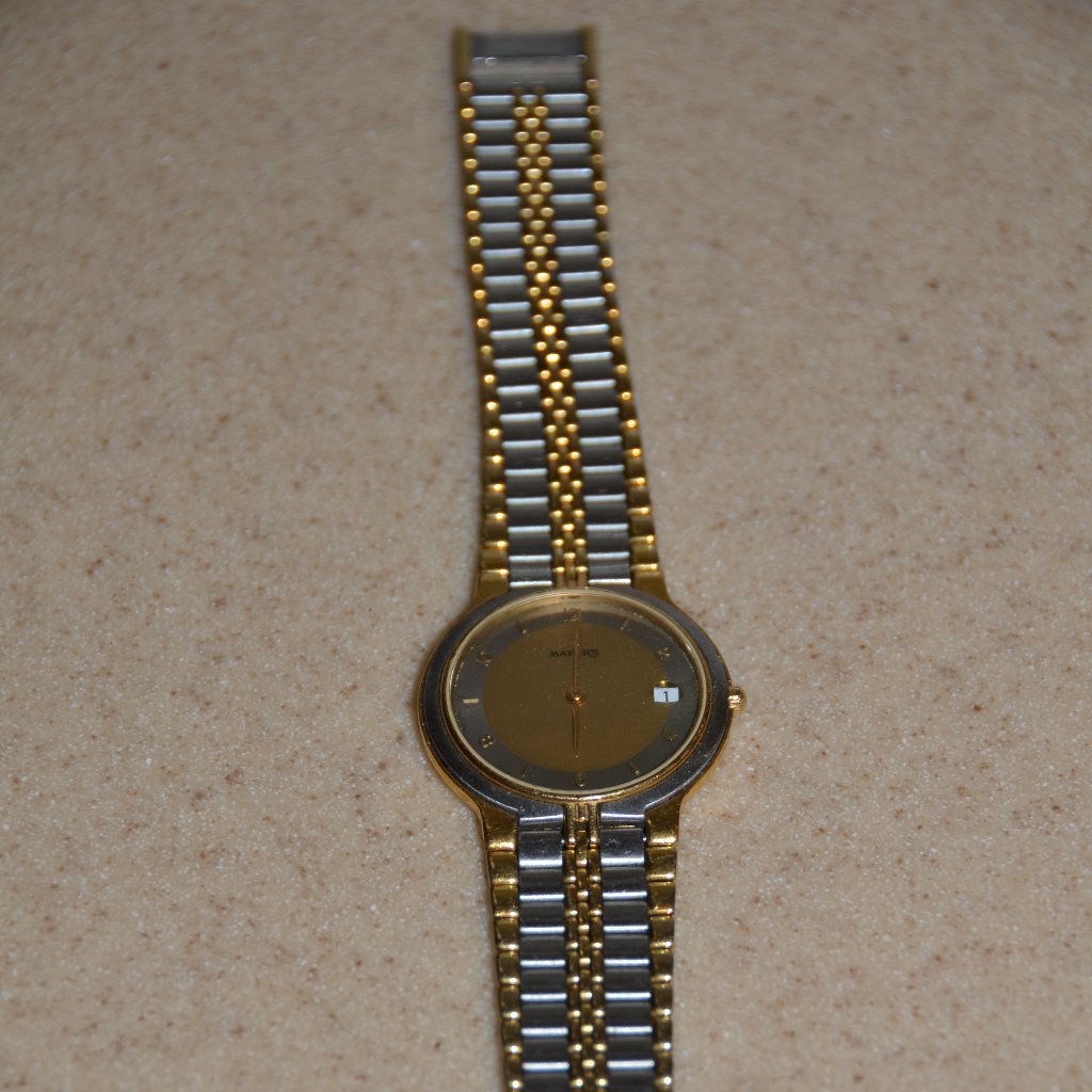 Vintage Estate Mayors Sapphire Crystal Datejust Swiss Movement Gold Band Watch — image 3 of 8